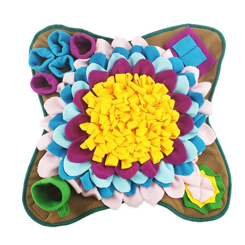 Sunflower Snuffle Mat for Dogs — enrichment foraging snuffle mat to slow fast eaters
