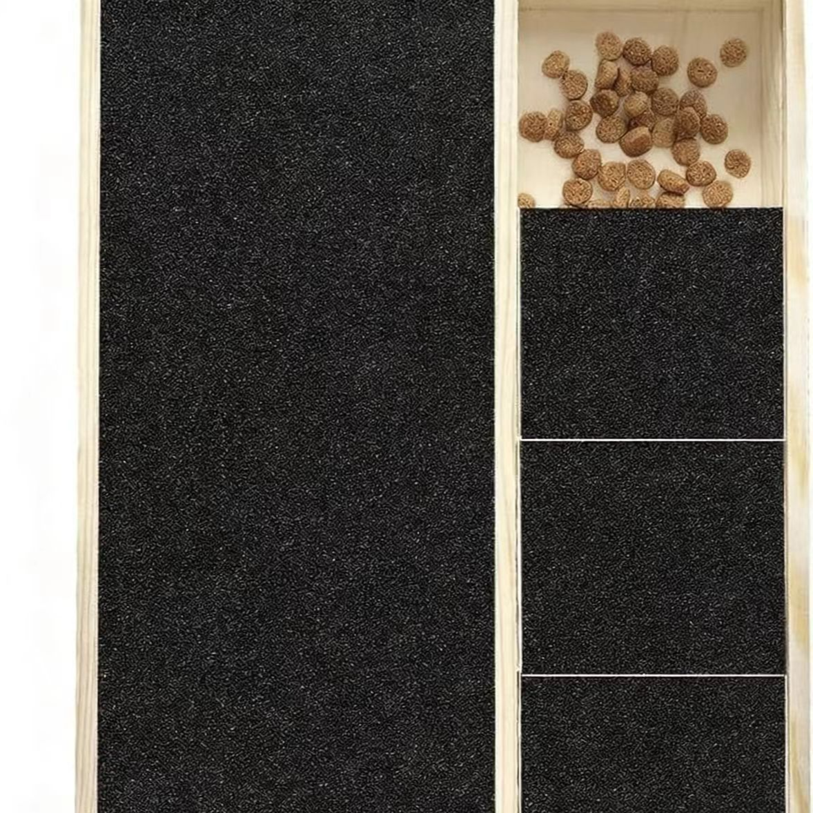 Cat scratch board with treat compartments, multipurpose enrichment toy