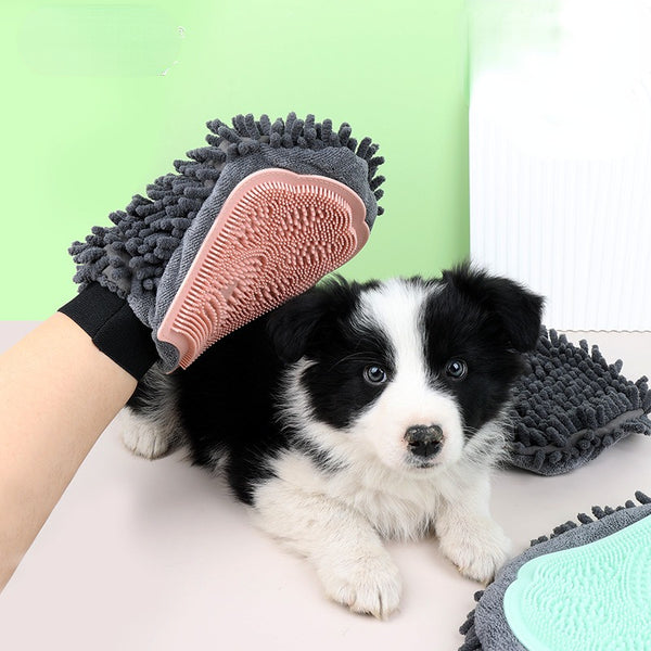Double-Sided Pet Grooming Glove - silicone tips