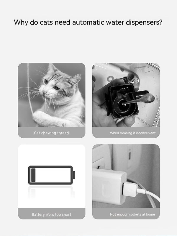 Wireless USB Cat Water Fountain - quiet and filtered