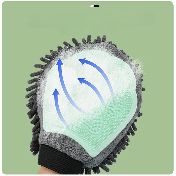 Double-Sided Pet Grooming Glove - silicone tips