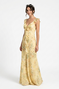 Yellow Ruffled Sleeveless Dress