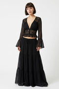 The Celeste lace and chiffon maxi dress - detail view - Ce Soir