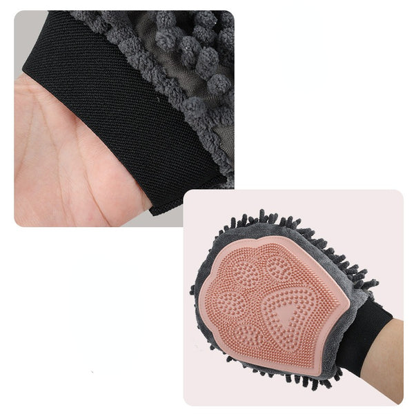 Double-Sided Pet Grooming Glove - silicone tips