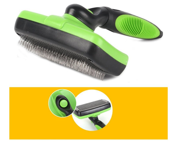 Self-Cleaning Pet Hair Brush - one-click release