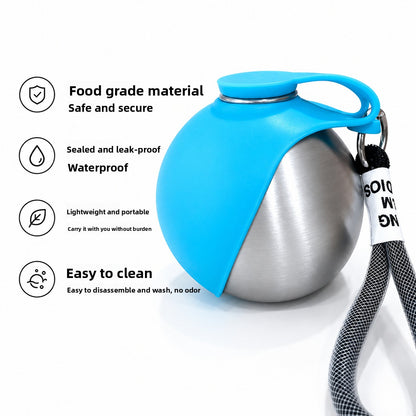 Folding pet water bottle compact storage, ideal for walks and hikes