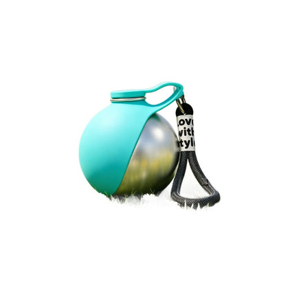 Portable pet water bottle with collapsible bowl, leak-proof travel design